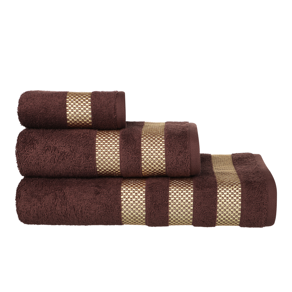 PROVANCE Кантри Полотенце махровое, 70х130см, 100% хлопок, 450гр/м, коричневый - #1