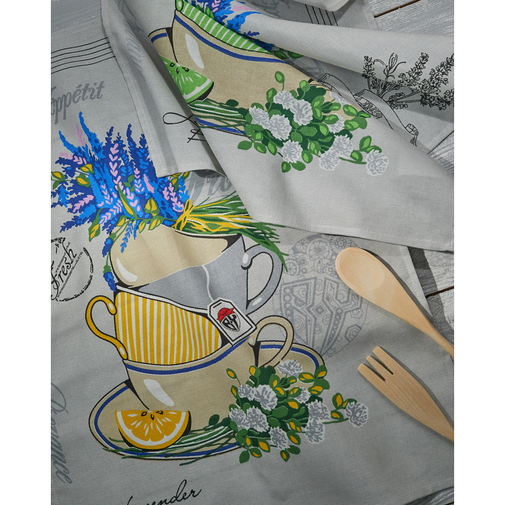 PROVANCE Полотенце кухонное, рогожка, 100% хлопок, 45х60см, "Полевые травы", 3 дизайна - #7