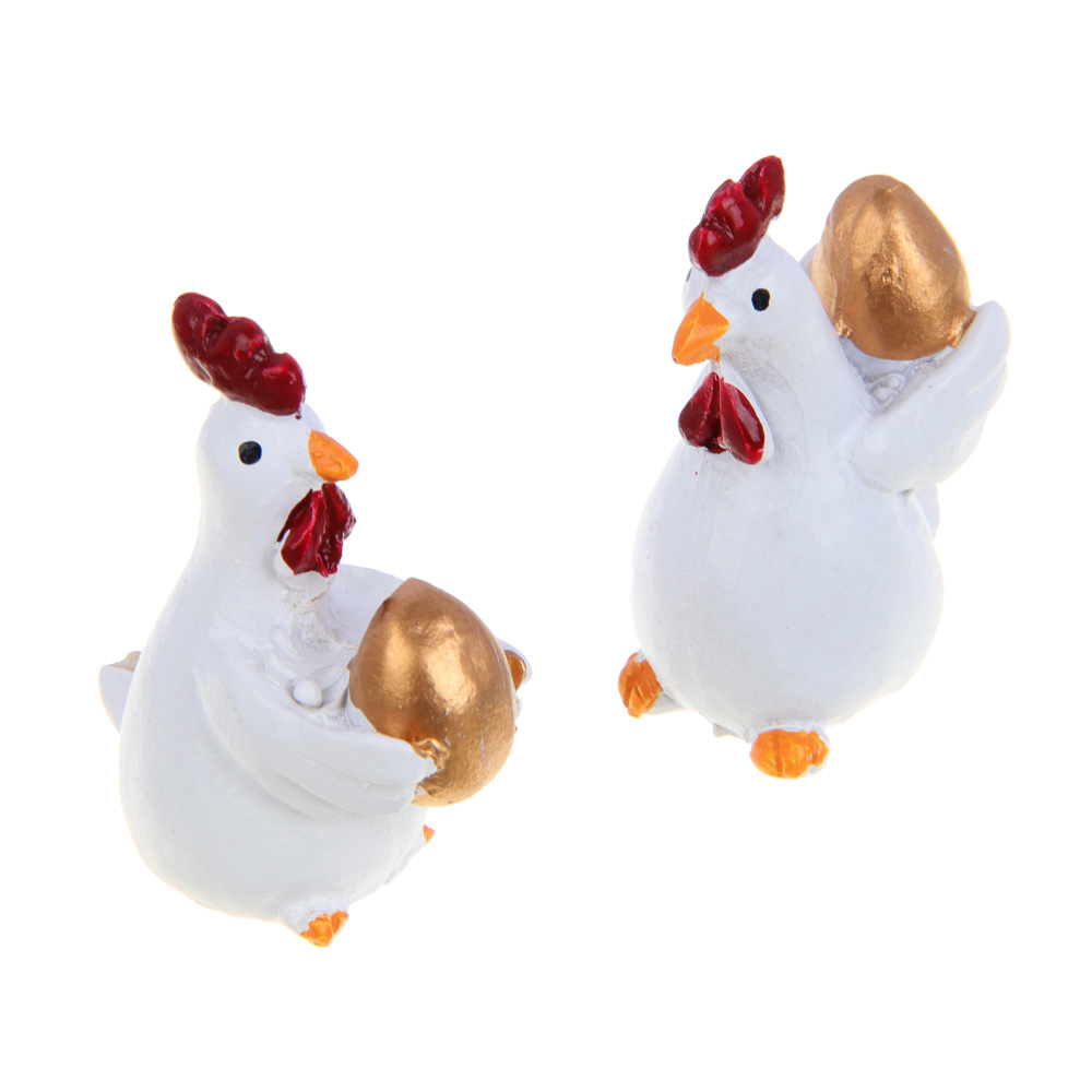 LADECOR Фигурка в виде курочки с яйцом, полистоун, 4 см., 2 дизайна - #1
