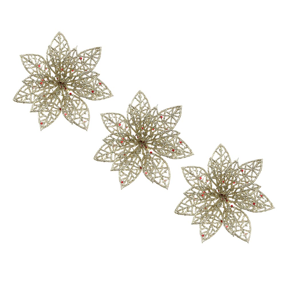 СНОУ БУМ Цветы на проволоке 10x10 см 3шт - #1