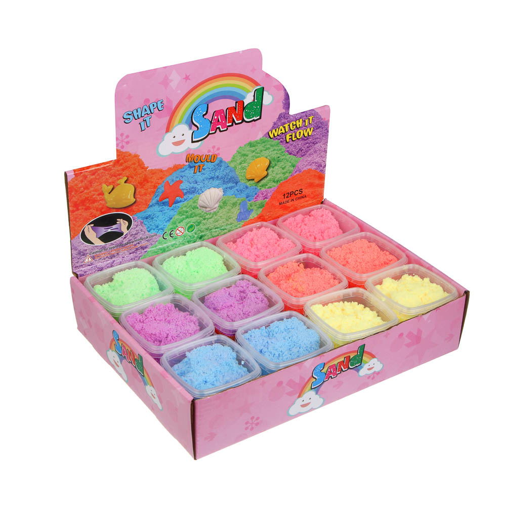 Набор для творчества кинетический песок "Живой снег" с формочками, 7,5х7х6,5см, 70гр, 6 цветов - #3