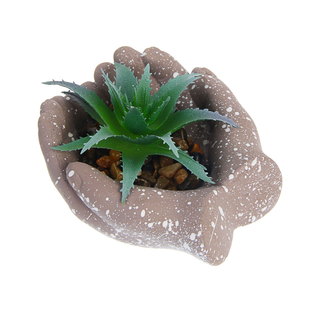 Суккулент искусственный в кашпо тм LADECOR 10x8x10 см, ПВХ, бетон, 2 вида - #5