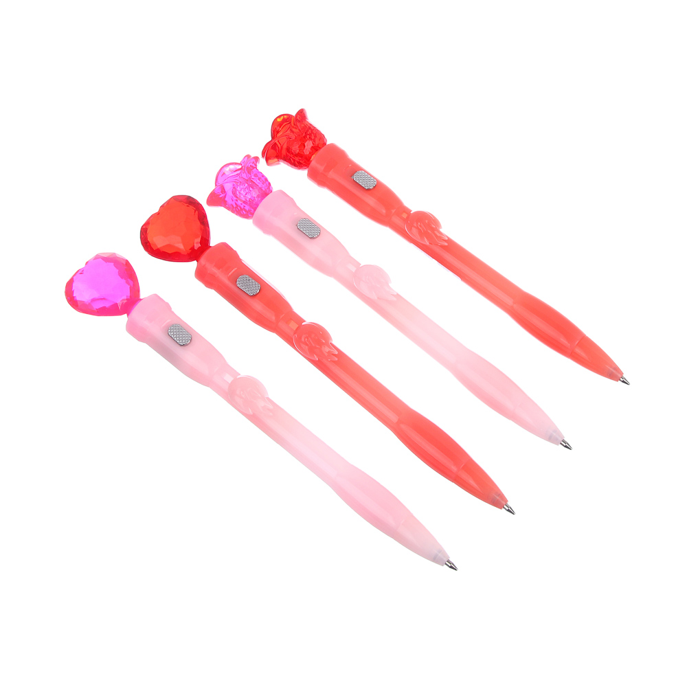 Ручка шариковая синяя с LED подсветкой "Love", 4 вида, шоу-бокс - #1