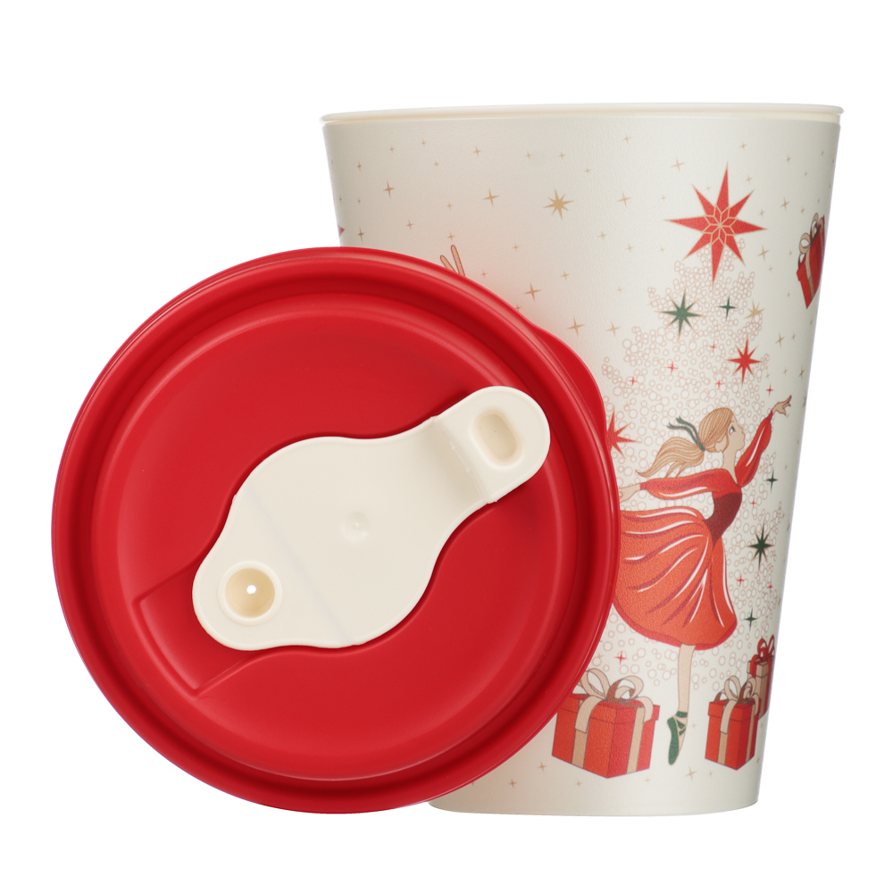 Щелкунчик Стакан с крышкой и клапаном 420мл, пластик - #5