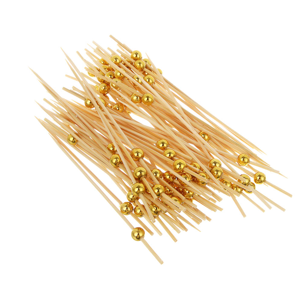 Fntastic Шпажки "Золотая жемчужина", 100 шт, 12 см, бамбук, пластик - #1