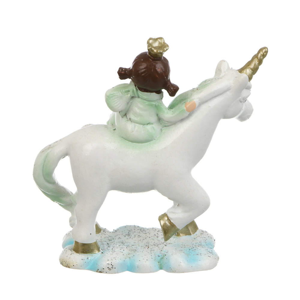 СНОУ БУМ Сувенир Девочка на лошадке полистоун 9x4x9,5 см, зеленый - #4