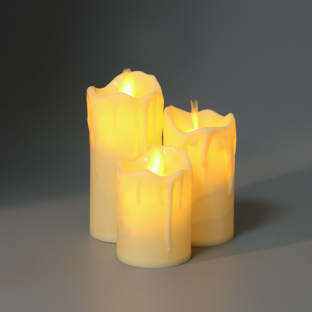 СНОУ БУМ Набор 3шт, светильник декор.LED в виде свечи,5x7/9/11см, PP,3хAG13,1режим, эфф.движ.пламени - #5