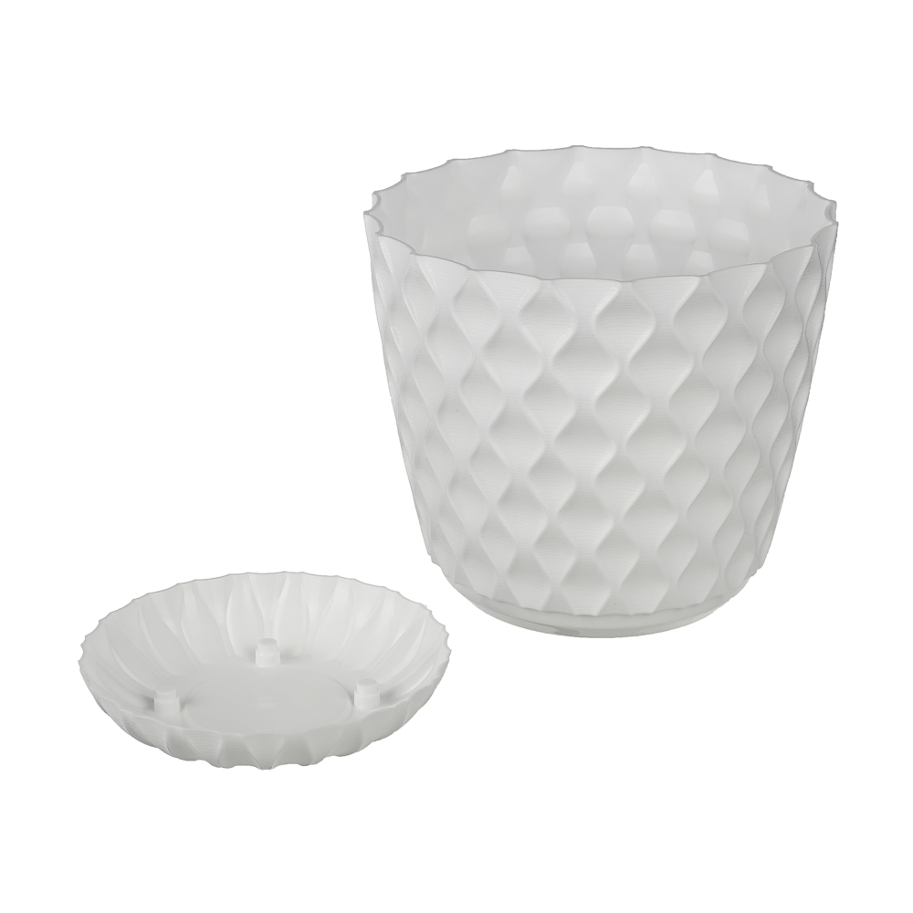 Горшок для цветов с поддоном "Wave", 2.5 л, d=17.5 см, микс цветов - #19