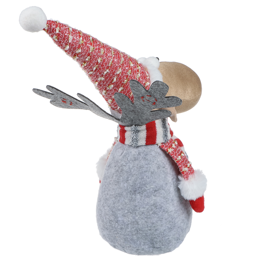 СНОУ БУМ Фигура декоративная "Лось" 39 см, полиэстер, красный, серый - #4