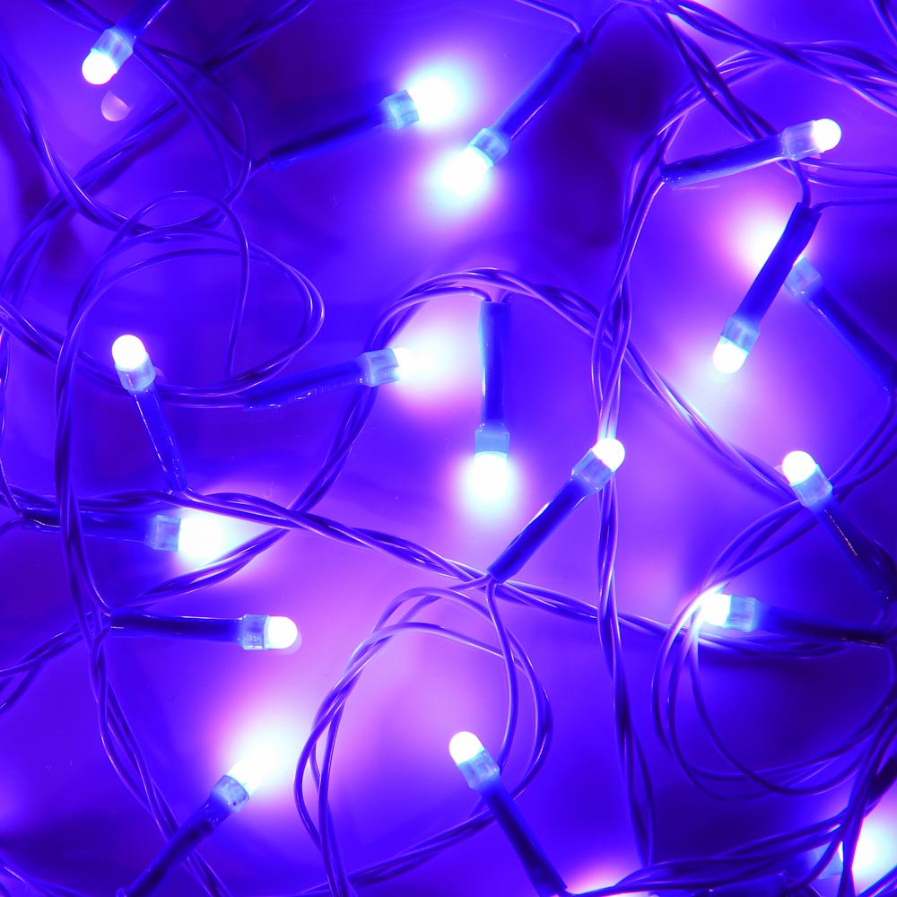 СНОУ БУМ Гирлянда эл. вьюн 10м, 100LED, сиреневый, 8 режимов, ПВХ сиреневый, 220В - #5