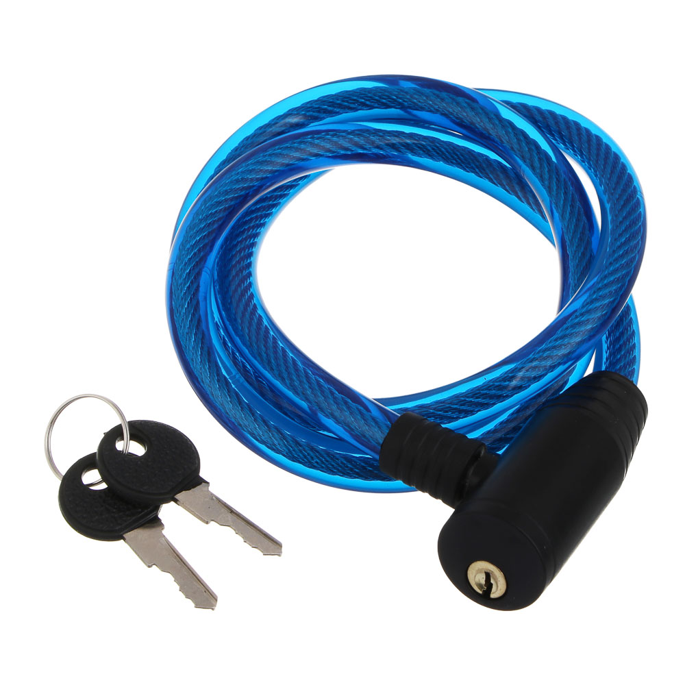 Замок велосипедный тм BY SPORT, противоугонный, тросовый, 1000х12мм, металл, ПВХ, пластик, 3 цвета - #2