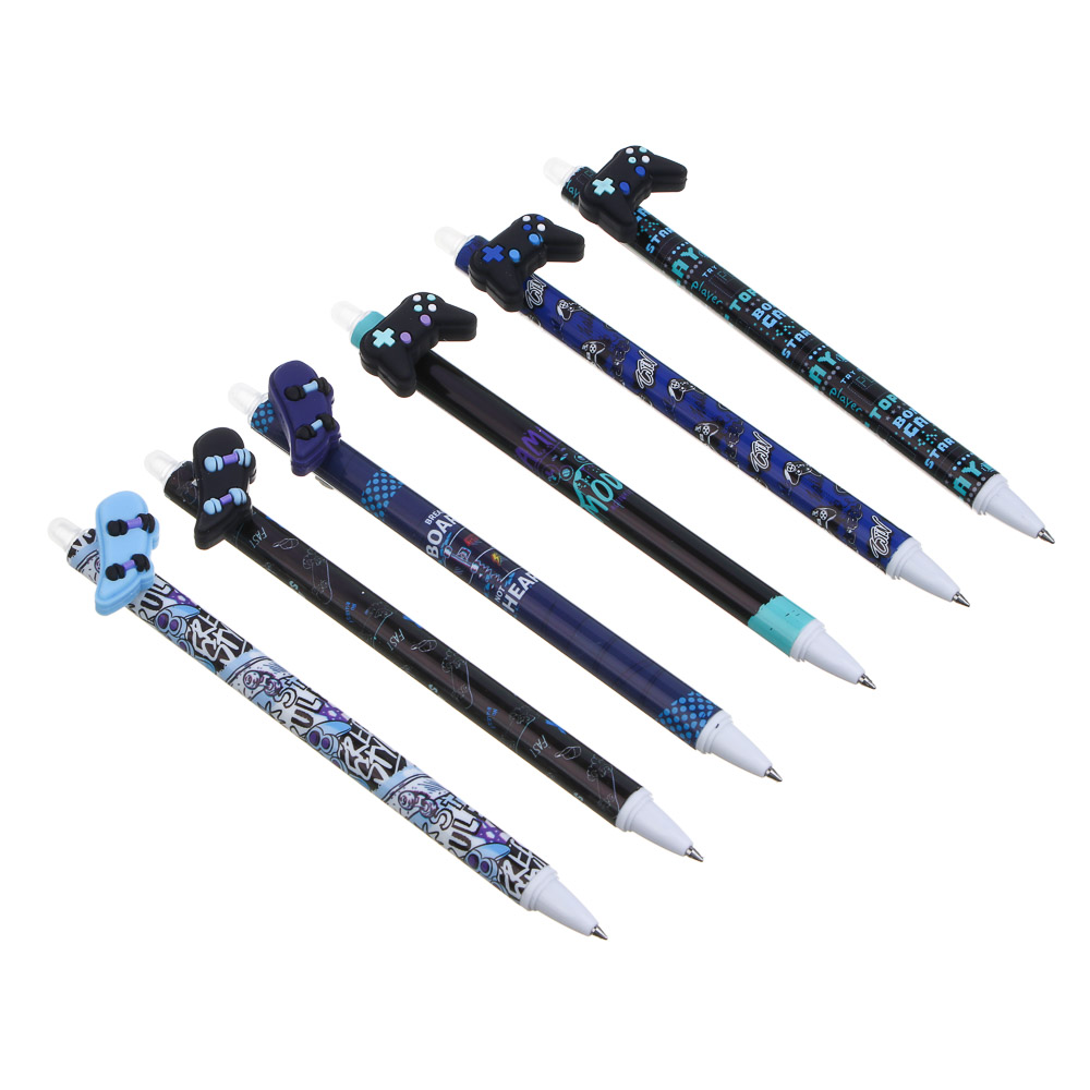 Ручка гелевая "пиши-стирай" синяя, фигурка в форме игр для мальчиков, 6 дизайнов - #1