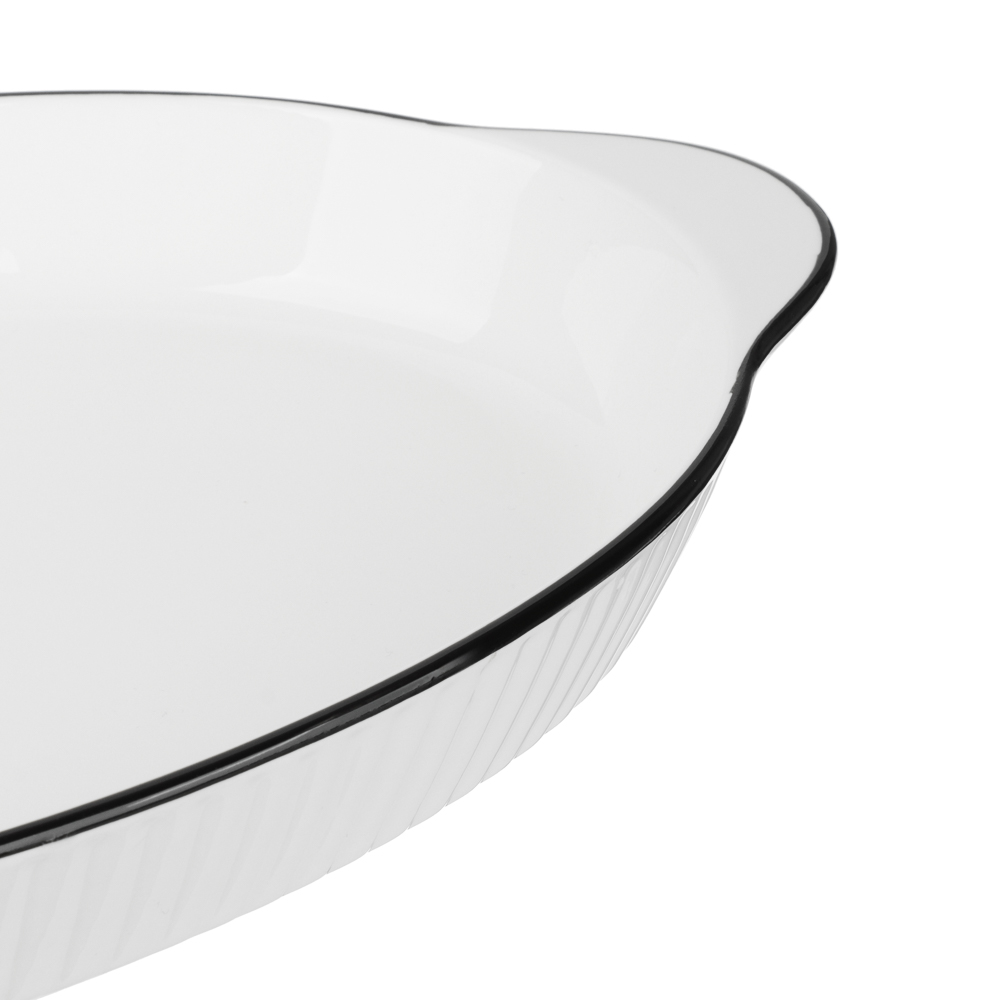 MILLIMI Соло Форма для запекания и сервировки овальная, 700мл, 36,5х21,5х3,5см, фарфор - #3