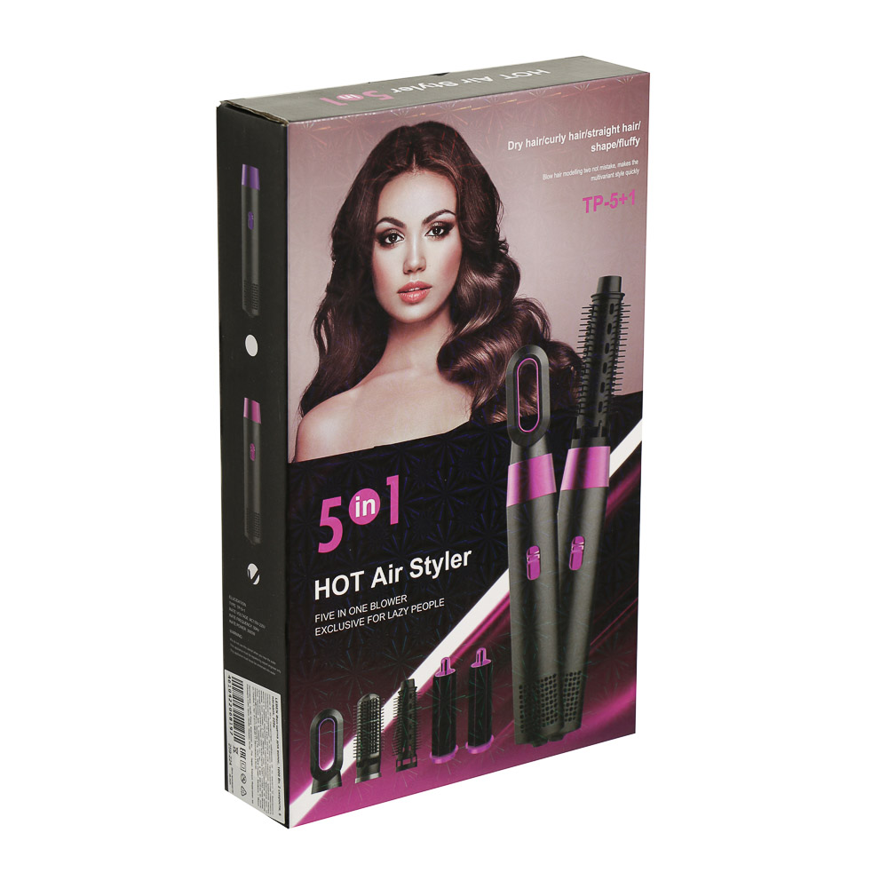 LEBEN Фен-щетка для волос, 1000 Вт, 2 скорости, 5 насадок, 220в - #11