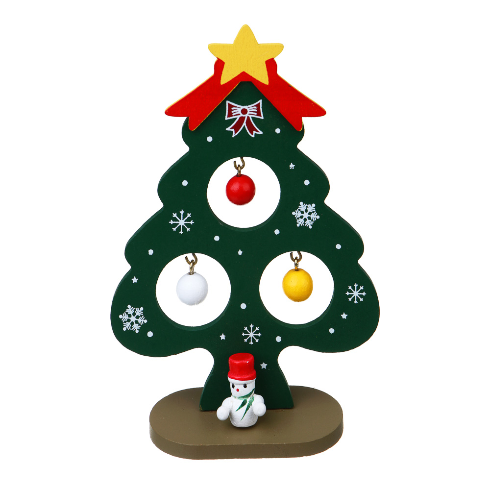 СНОУ БУМ Декор новогодний "Елочка с игрушками", 9х14см, МДФ, металл - #1