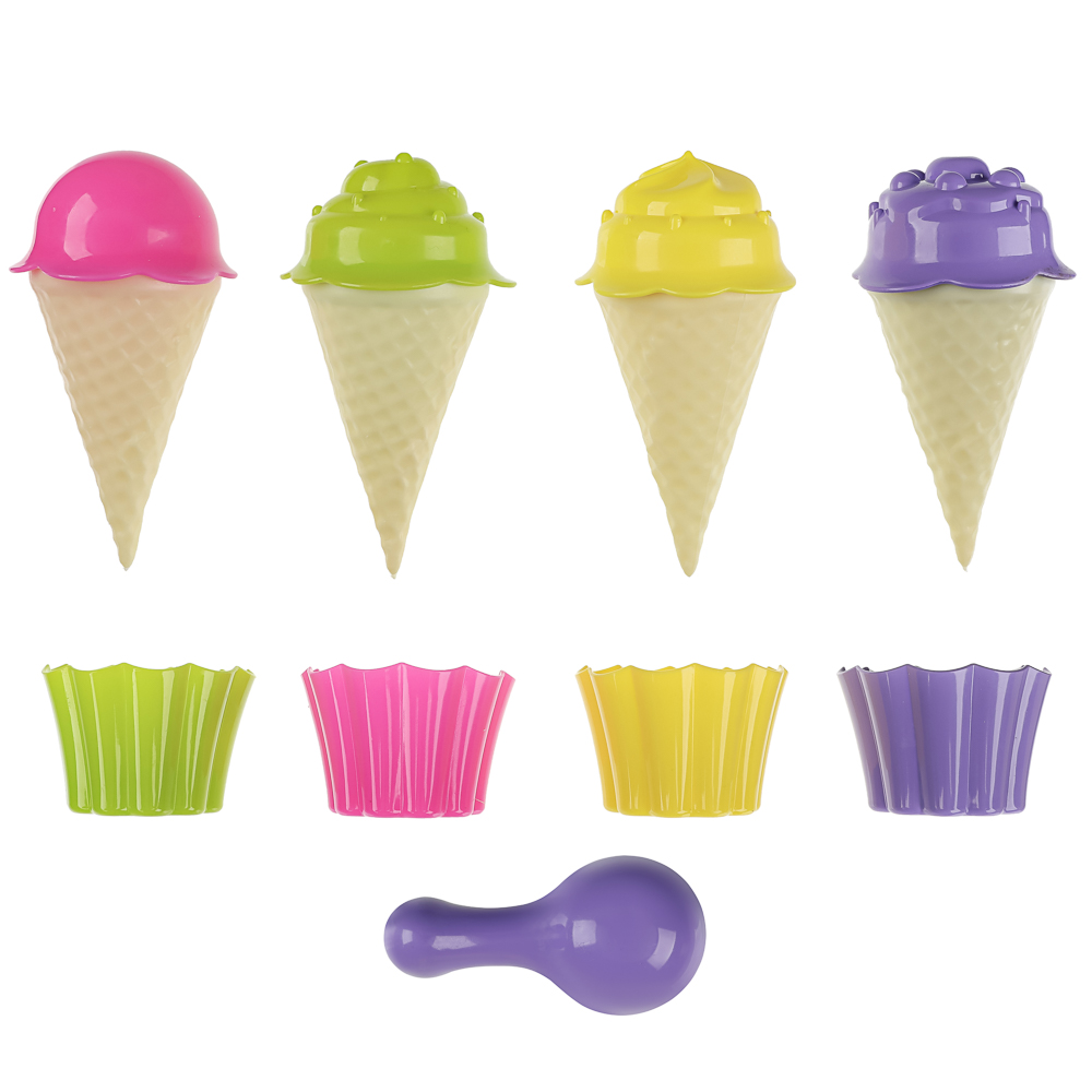 Набор формочек "Мороженое", ИГРОЛЕНД, 13 предметов, пластик, игрушка для детей 3+ - #9