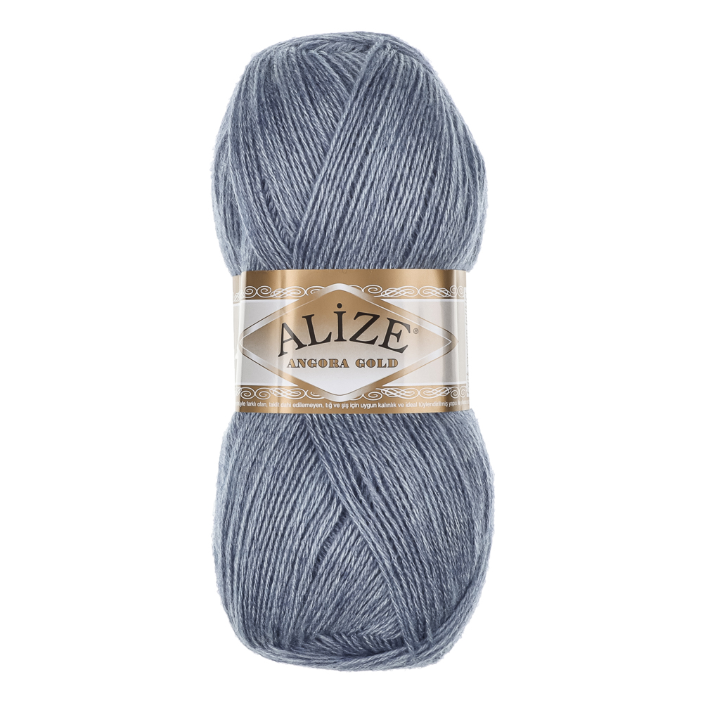 Пряжа Angora gold/Ализе 100г/550м 10 % мохер 10 % шерсть 80 % акрил (221-светлый джинс меланж) - #1
