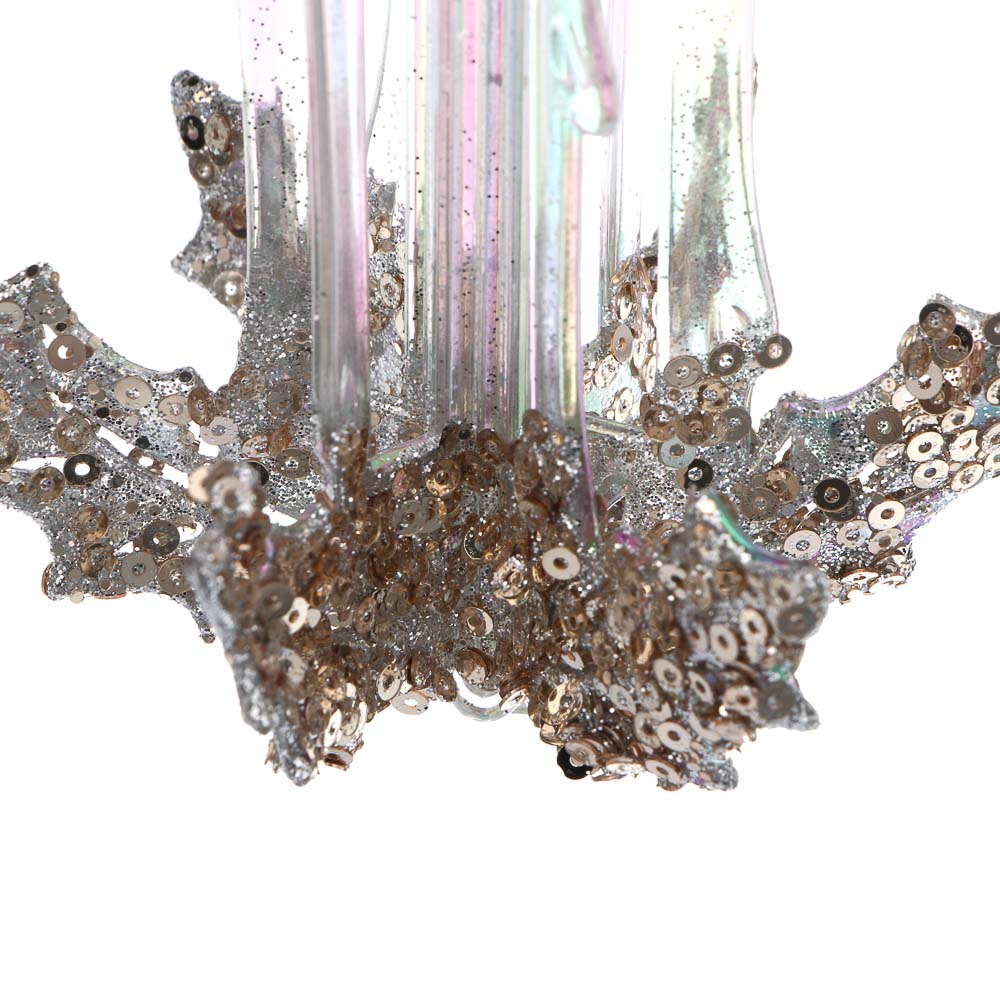 СНОУ БУМ Декоративная подвеска "Свеча" 12 см, пластик, глиттер - #3