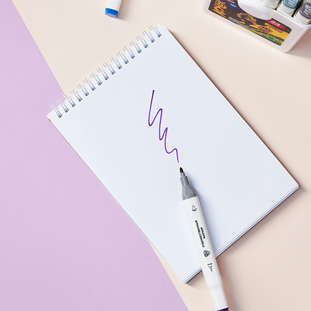 BY Русские Супергерои Набор маркеров худ., 2-стор., круг.нак./кист., 24цв., "Конек джуниор", пл.бокс - #8