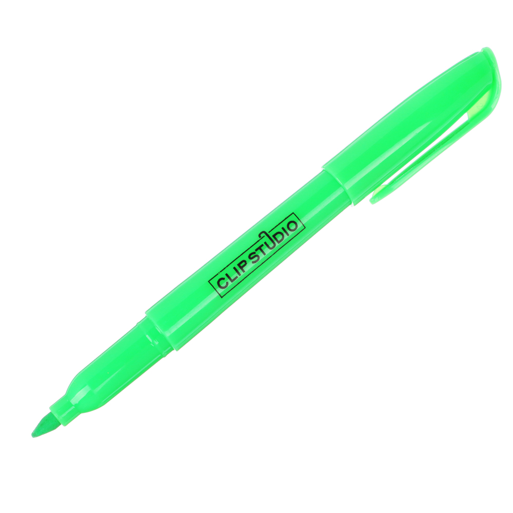 Маркер-выделитель зеленый, скошенный наконечник, линия 4мм - #3