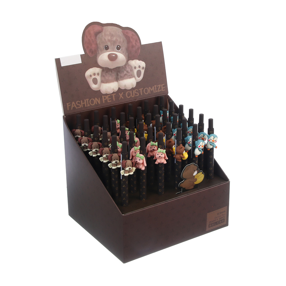 Ручка шариковая автоматическая синяя 0,7мм, "Милые зверята", 4 вида, шоу-бокс - #7