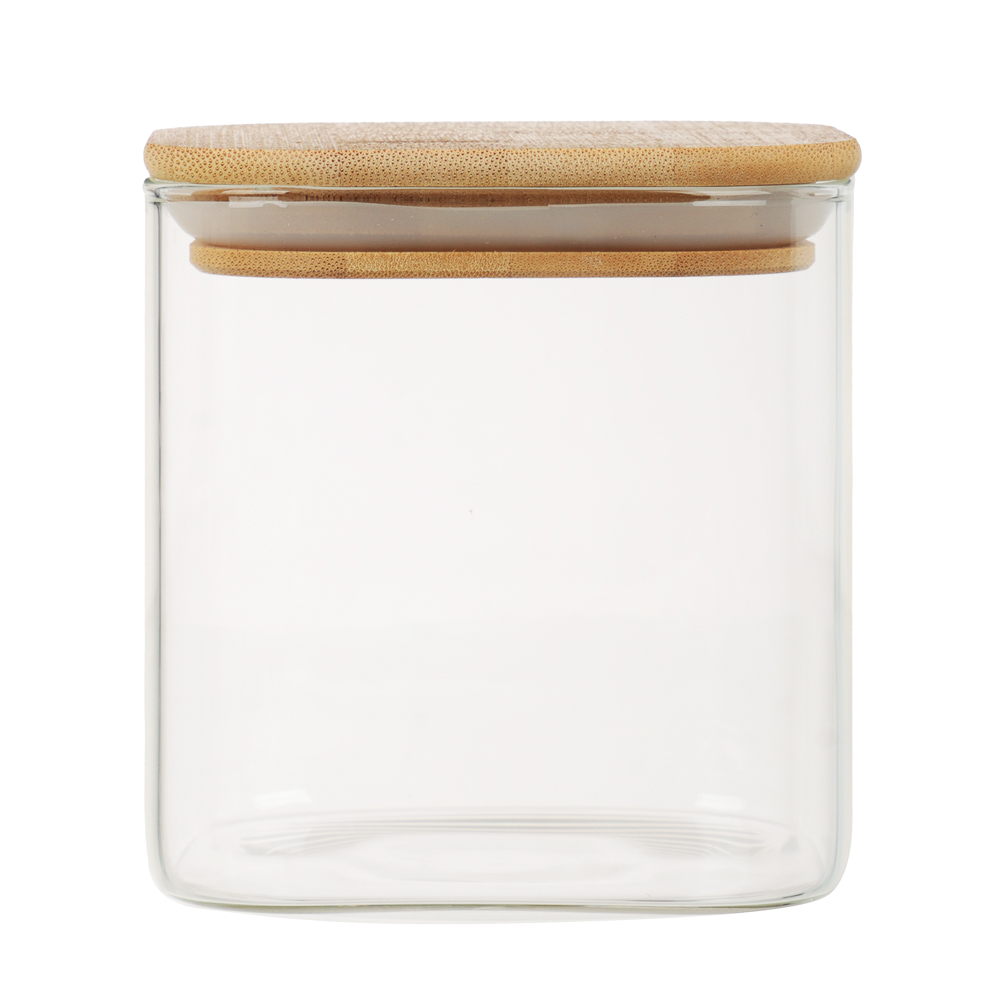 VETTA ЭКО Вуд Банка для хранения 750мл, 10,5х10х10см, стекло, бамбук - #1