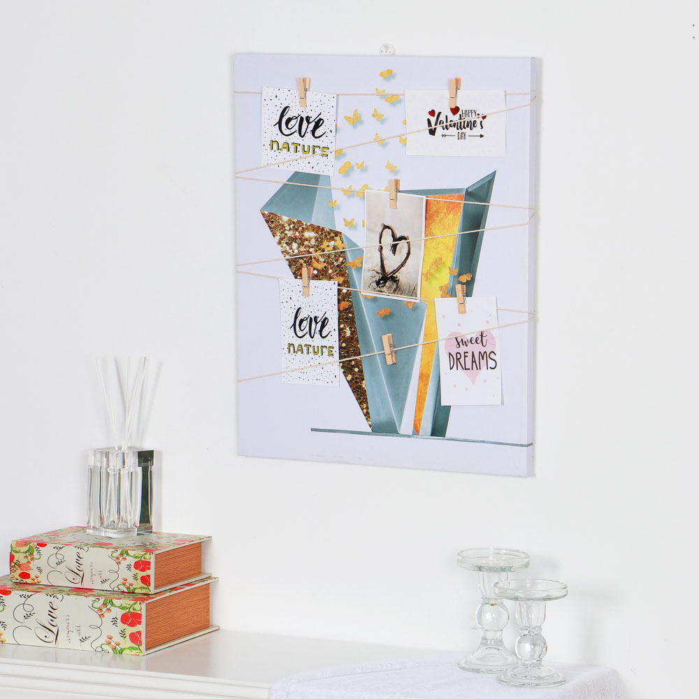 Фоторамка для фотографий на прищепках, 40х50 см, дерево - #5