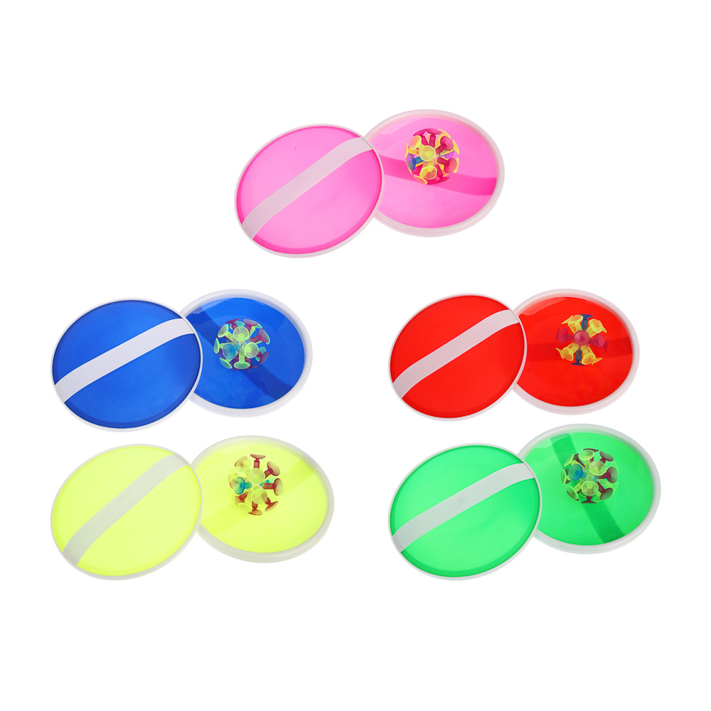 Набор поймай мяч, детский, ИГРОЛЕНД, (2 тарелки, мяч на присосках), d14,5 см, PP - #1
