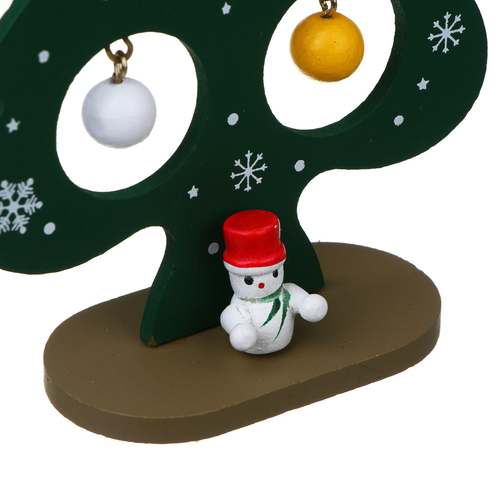 СНОУ БУМ Декор новогодний "Елочка с игрушками", 9х14см, МДФ, металл - #4