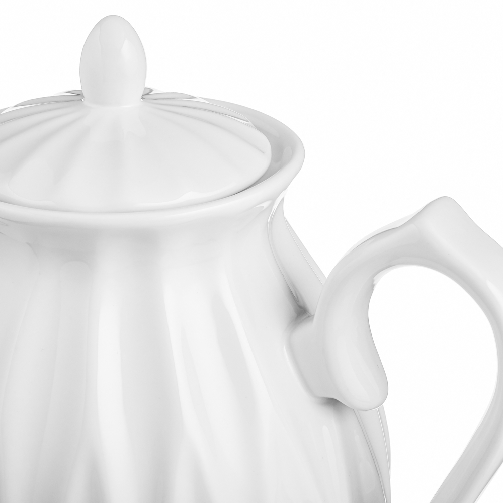 LEBEN Чайный набор электрический с чашками керамика 1,5 л, белый - #11