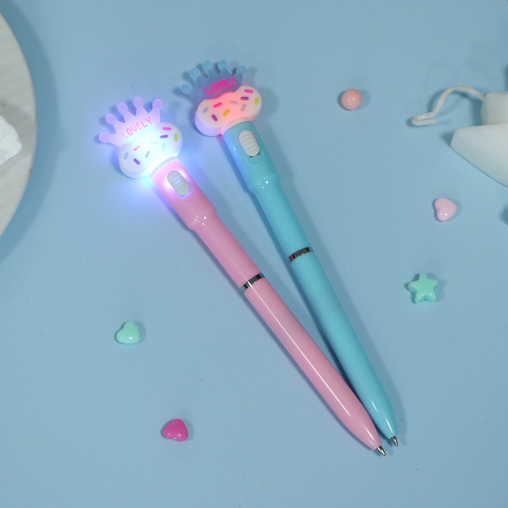 Ручка шариковая синяя 0,7мм, с LED подсветкой "Корона", 2 вида - #7