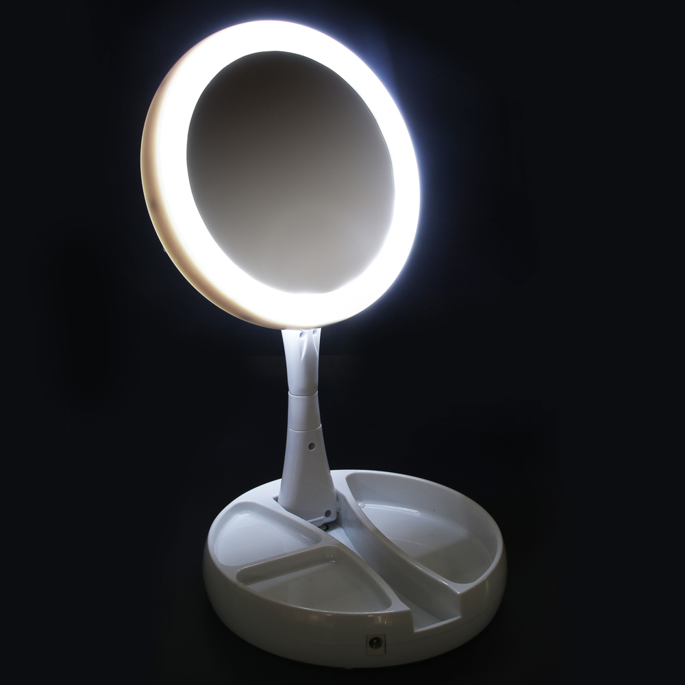 Зеркало настольное ЮниLook с LED-подсветкой, круглое - #1