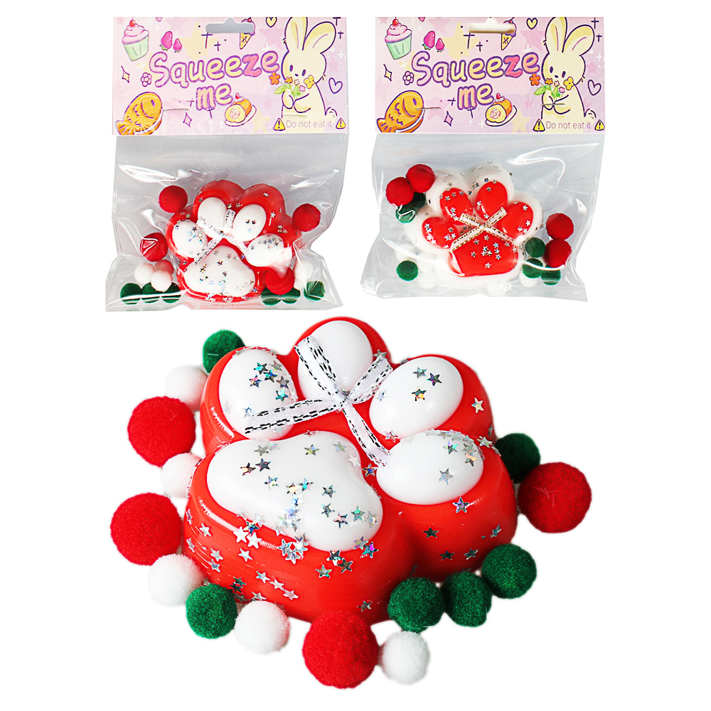Игрушка Сквиш антистресс "Новогодняя лапка", TPR, 13х18х2,5см, 2 дизайна - #1