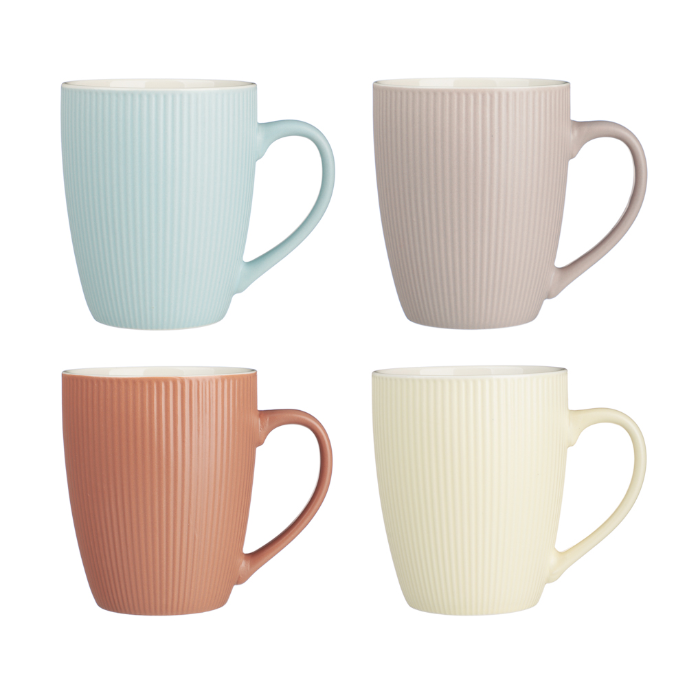 MILLIMI Кружка Рельеф цветной, 350мл, фарфор, 4 дизайна - #1