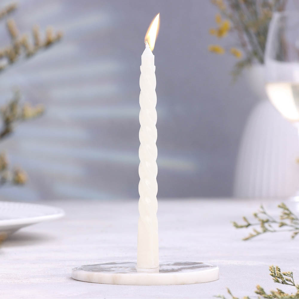 Набор свечей витых, 1,5x15 см, 2 штуки, аромат ваниль, белый - #5