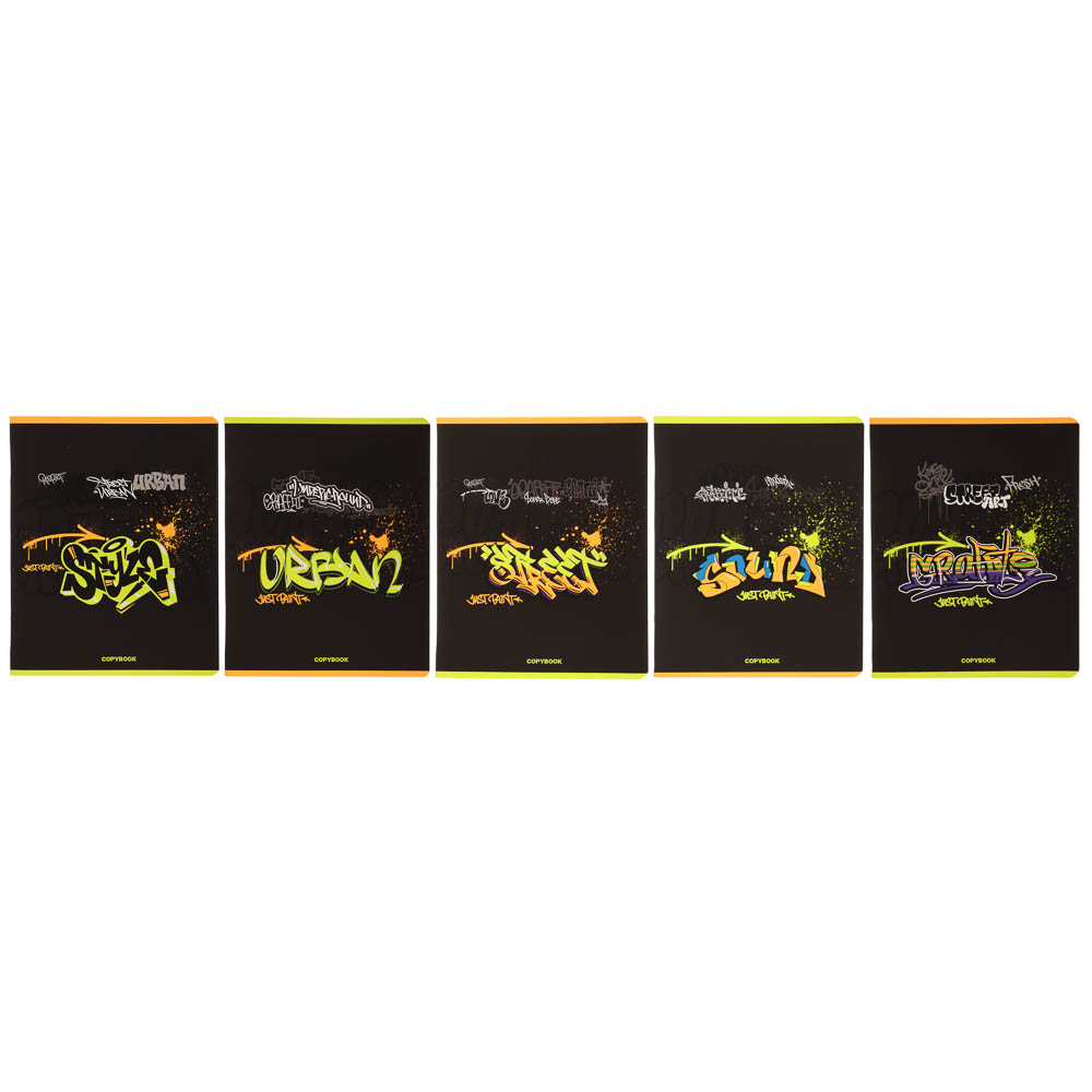 Тетрадь 48л. в клетку, офсет, обл.мел.картон, скрепка, софт тач, микс - #7