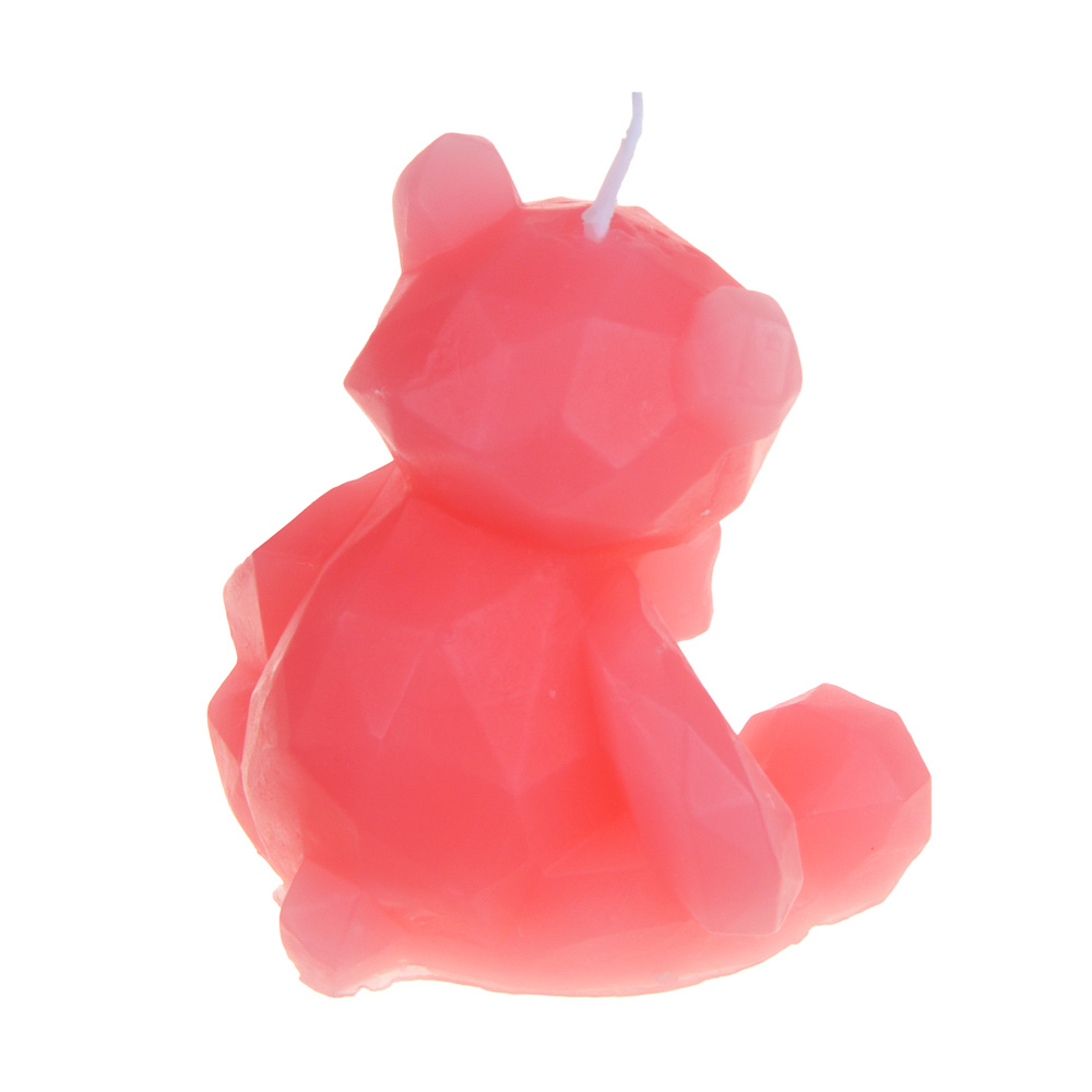 LADECOR Свеча ароматическая, формовая, в виде мишки, парафин, аромат - фрезия, 7 см, розовый - #4