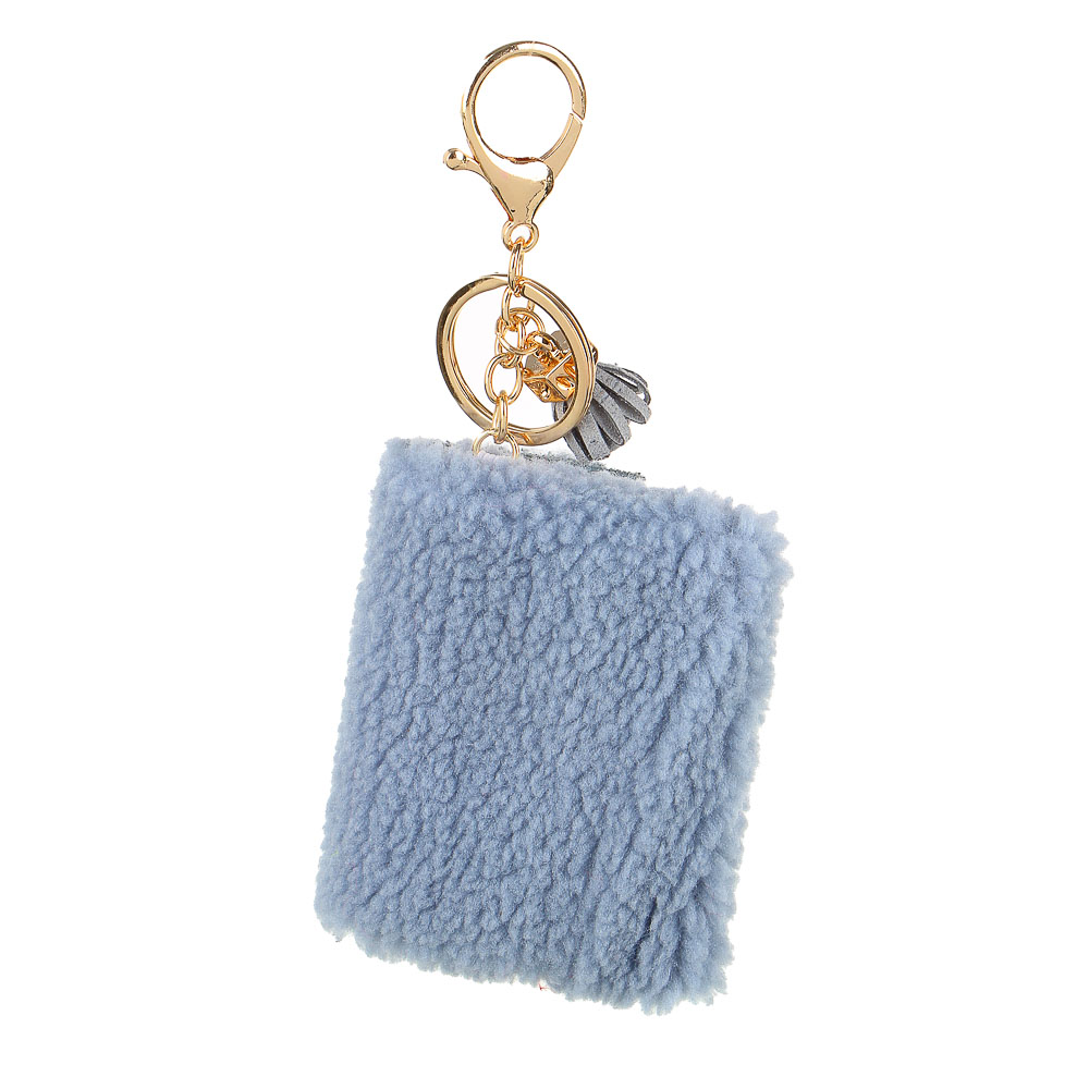 Брелок - кошелек для мелочи, 7x9см, плюш, металлический карабин, 4 цвета - #4