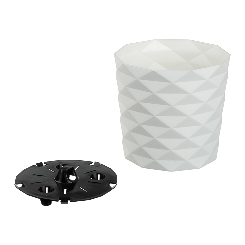 Кашпо для цветов "Диамант" 1,5л, d14см, h13см, цвет белый - #5