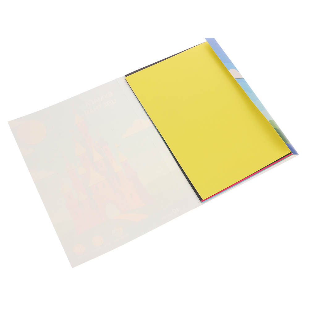 Бумага цветная ClipStudio "Альфа", А4, двухстор., мел. бум, 10л., 10цв.(вкл.золот. и сереб) - #3