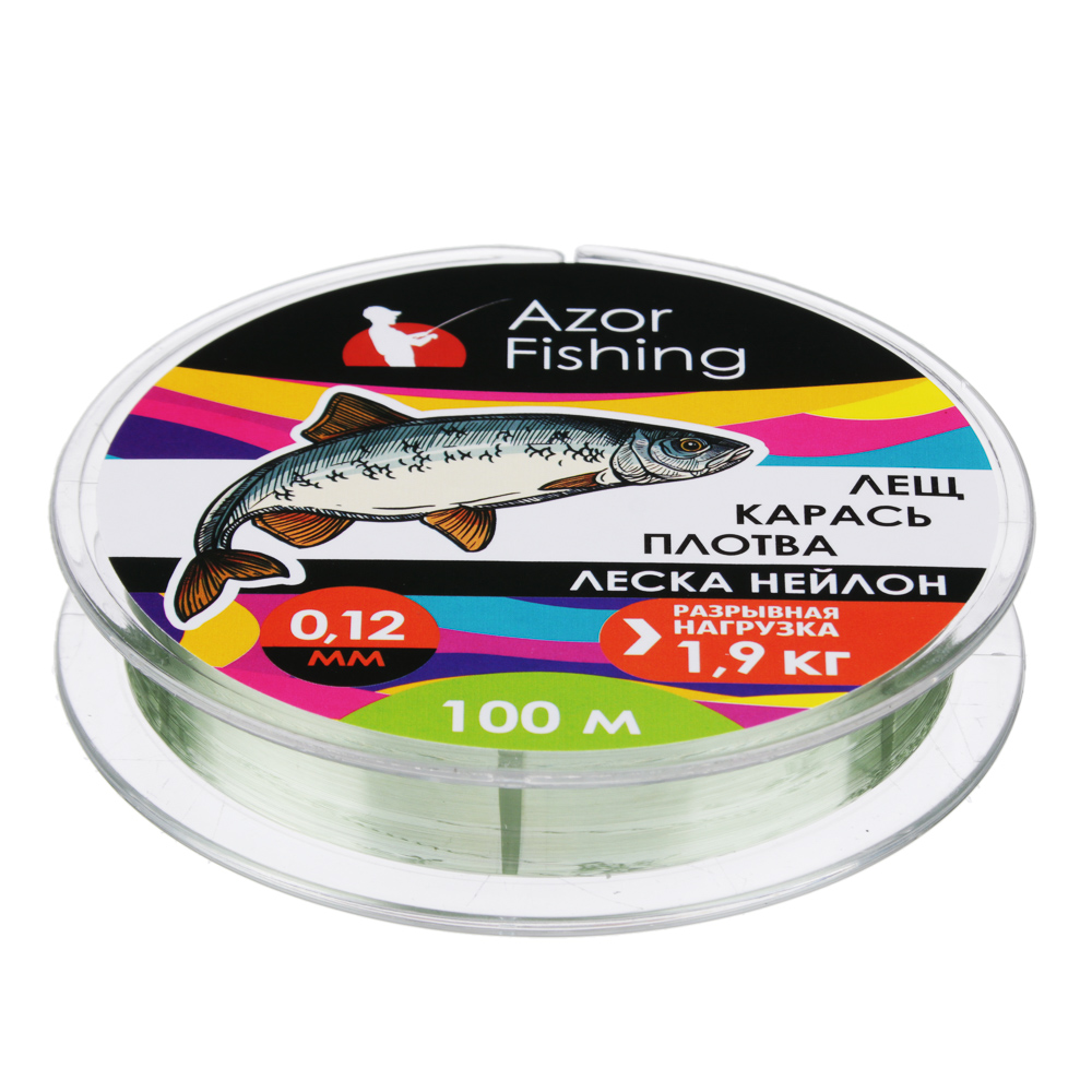 Леска AZOR FISHING "Карась, Плотва" нейлон, 100м, 0,28мм, зеленая, разрывная нагрузка 9,0 кг - #2