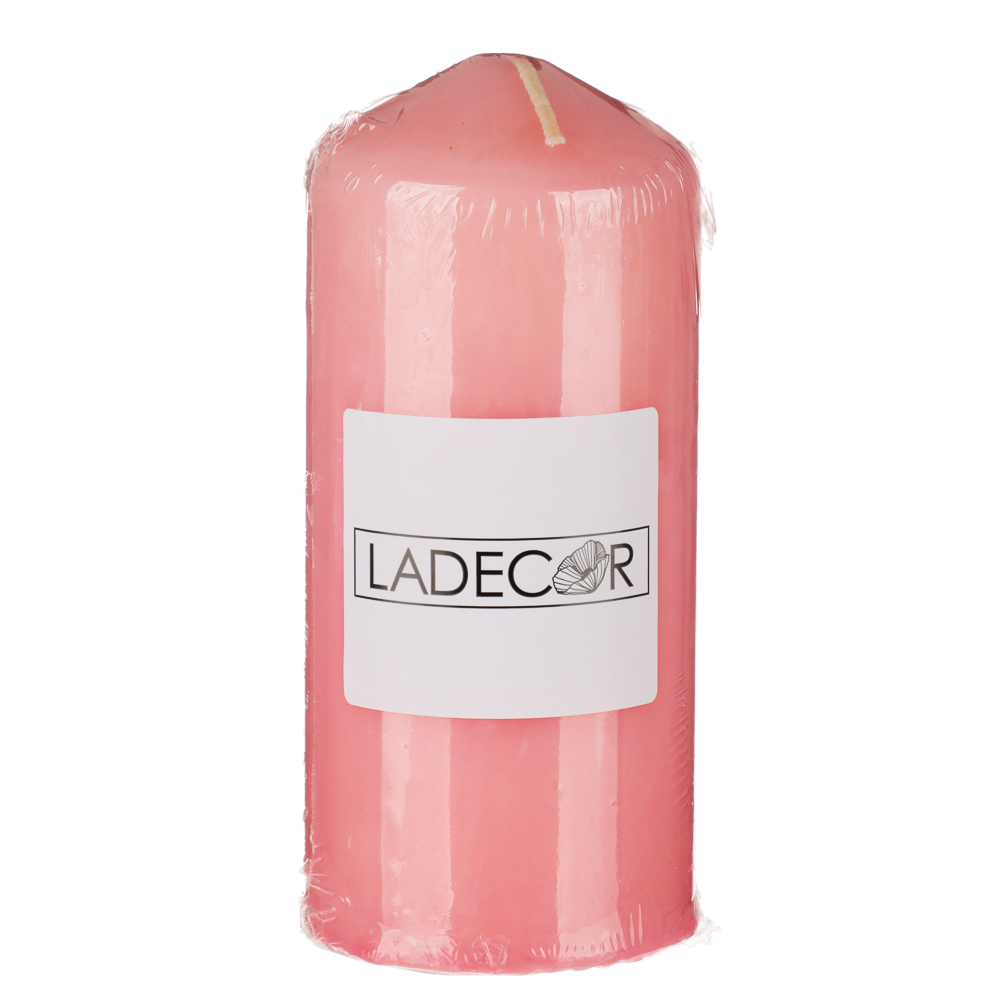 Свеча пеньковая Ladecor, розовая, 7х15 см - #2