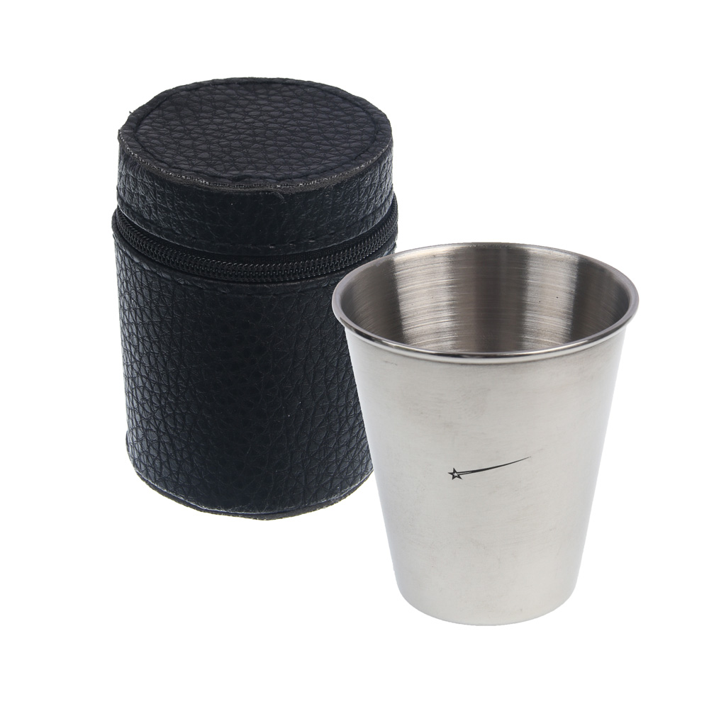 Набор стаканов тм BY Русские Супергерои,  4шт, металл, 70мл, в чехле - #1