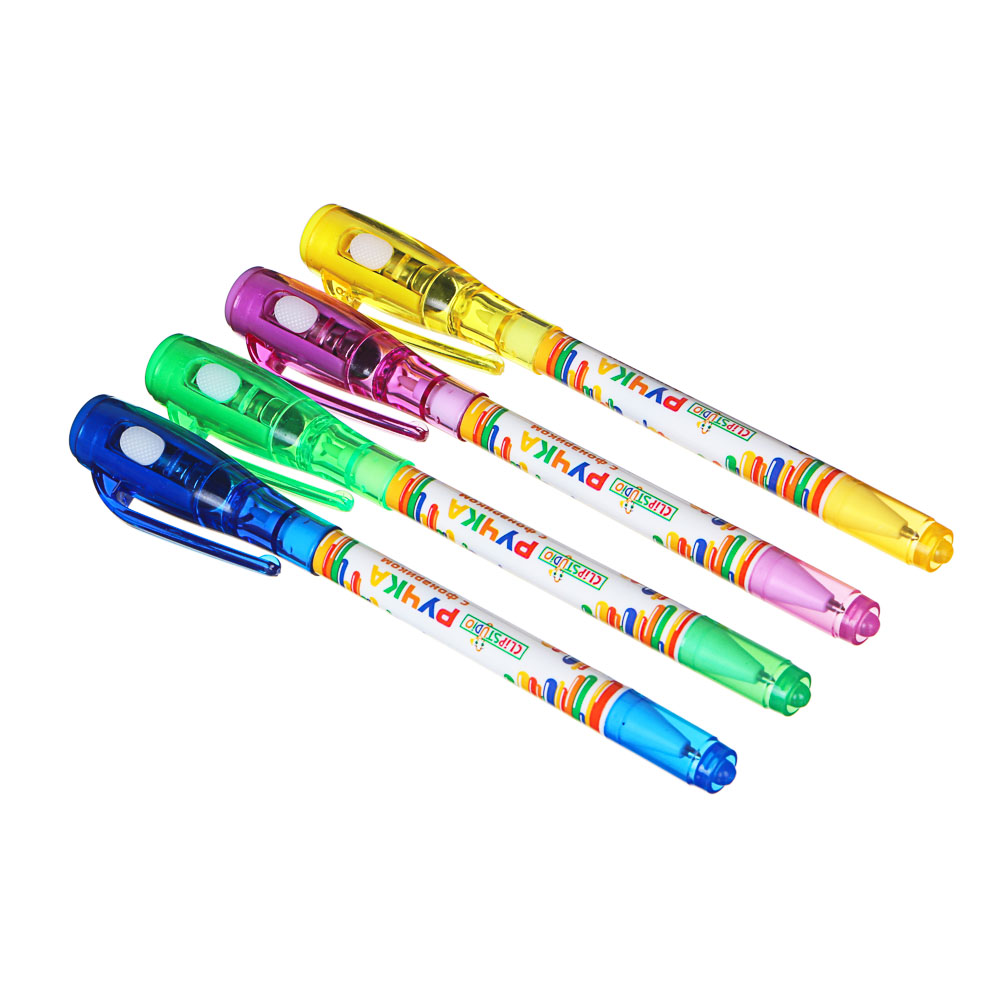 Ручка шариковая ClipStudio Шпаргалка с невидимыми чернилами и фонариком, 4 цвета - #3