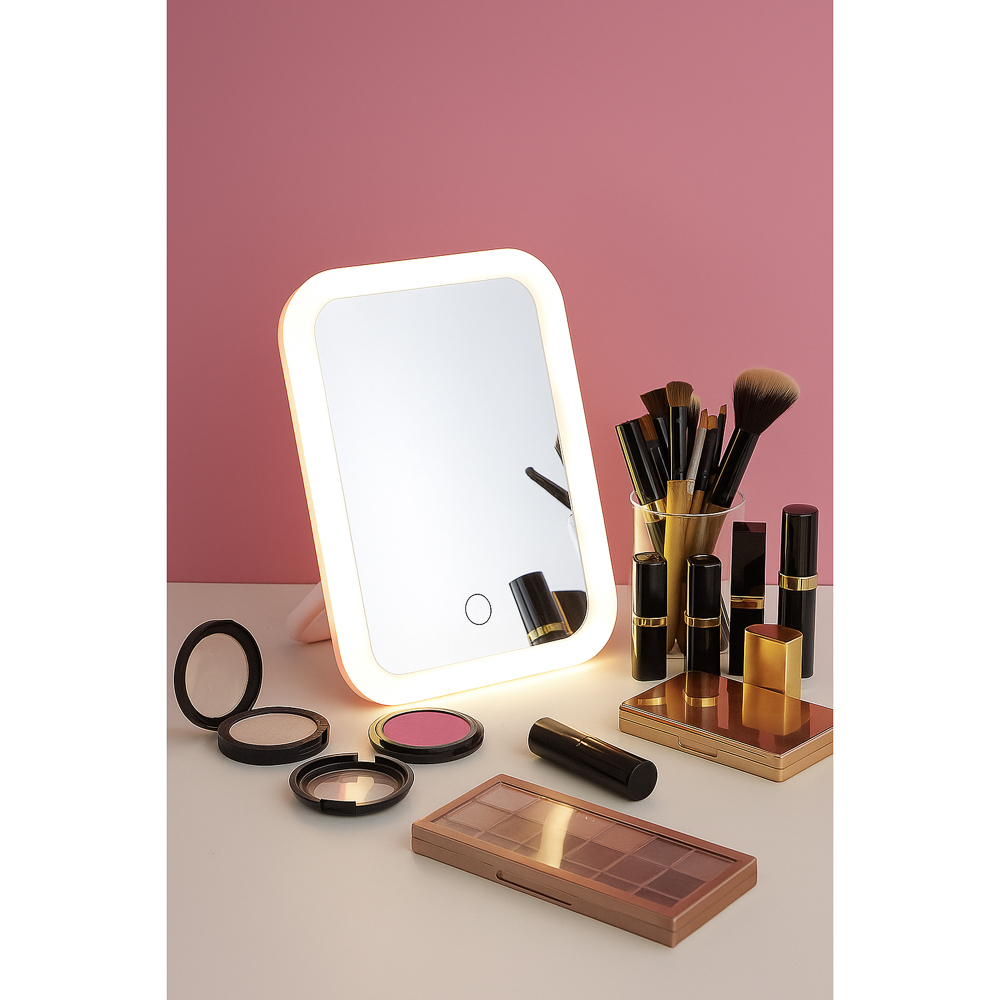 Зеркало настольное тм ЮL. Аженто с LED подсветкой, полипропилен, стекло, 19,5х14,3см, 2 цвета - #11