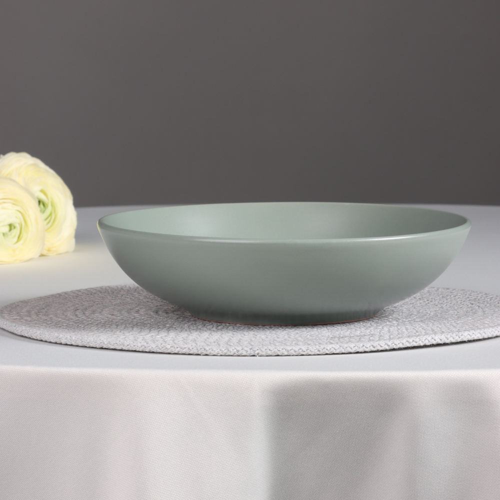 MILLIMI Салатник 880мл, 20х5.4см, керамика, оливковый - #7