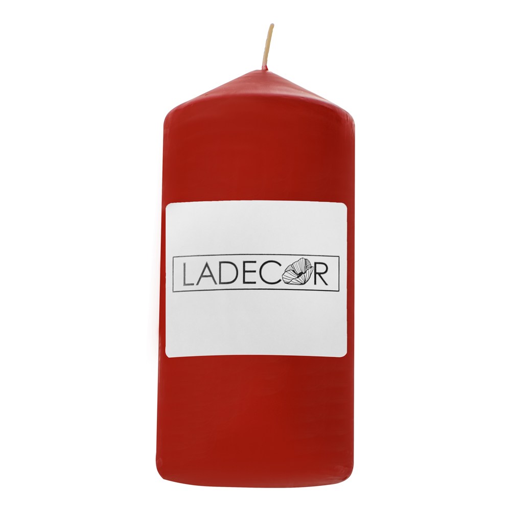 Свеча пеньковая Ladecor, красная, 7х15 см - #2