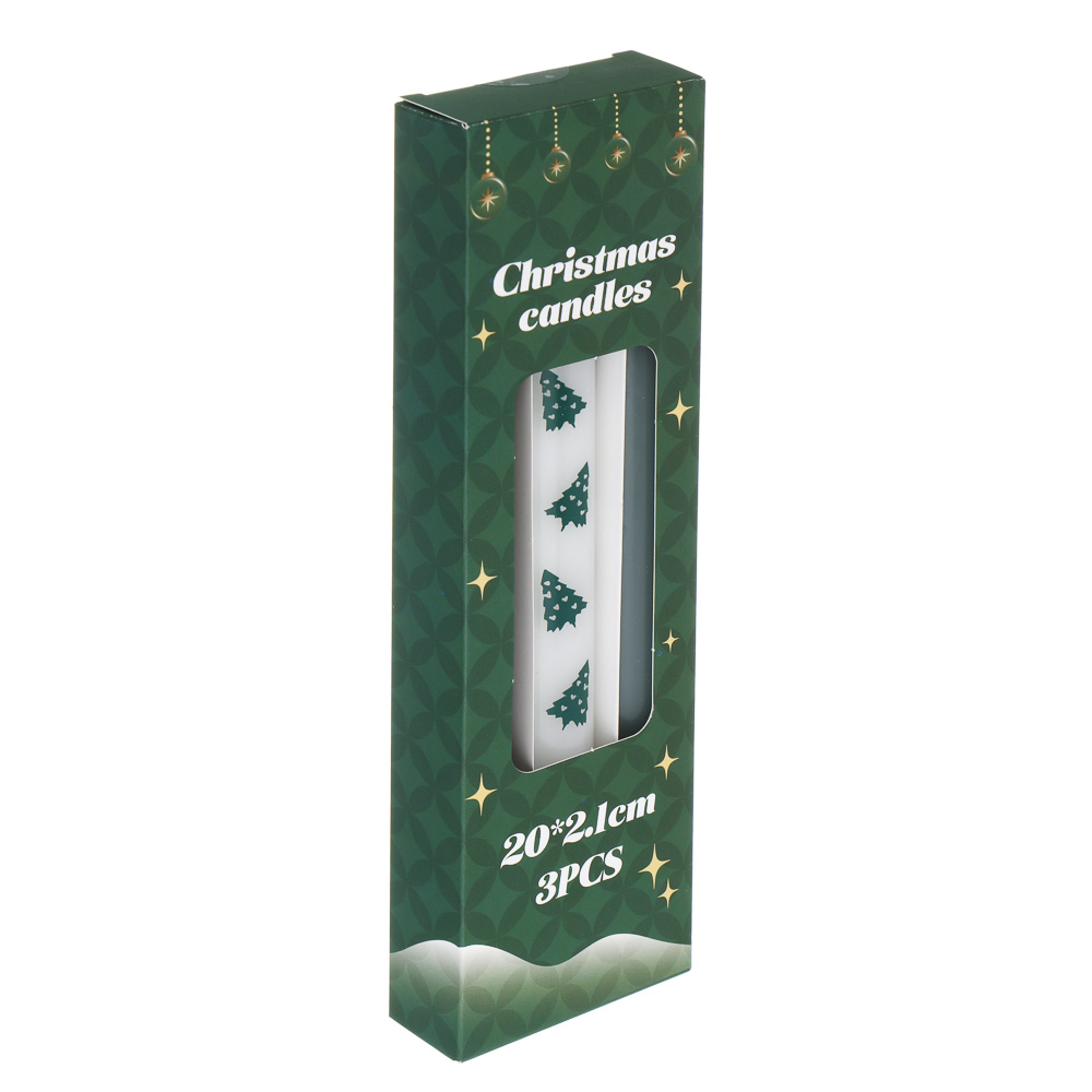 Набор свечей тм LADECOR 20*2,1 см, зеленые, 3 шт, парафин - #3