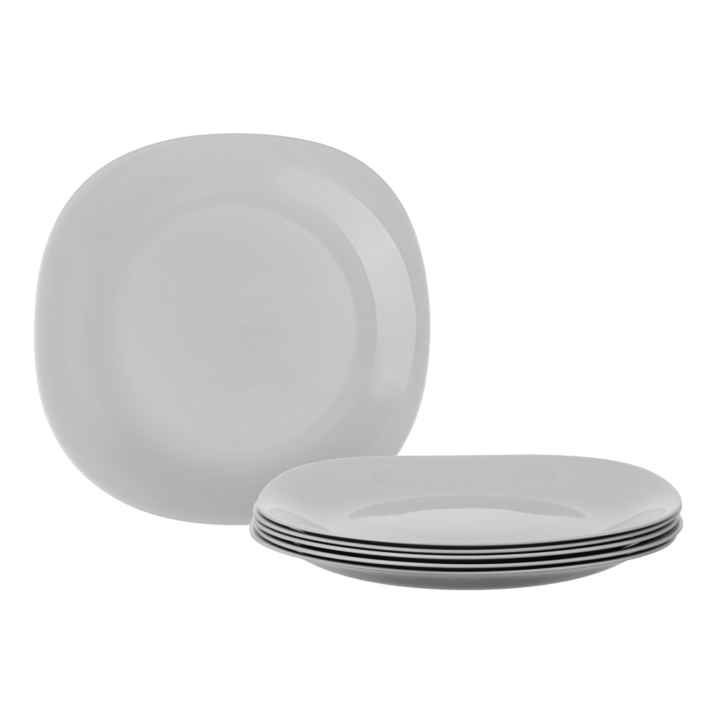 MILLIMI Грей Набор столовой посуды 19 пр., опаловое стекло, квадратный - #6