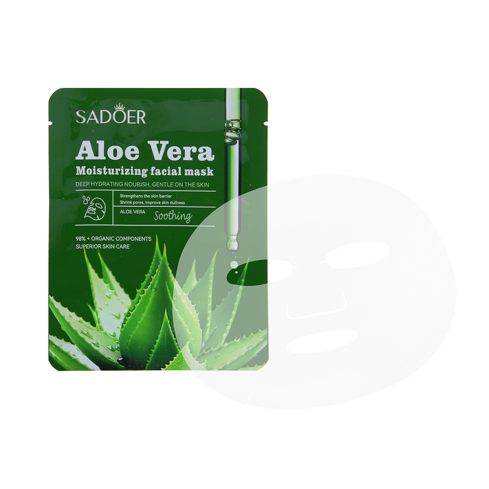 SADOER Маска тканевая успокаивающая, 25 гр, алоэ - #4